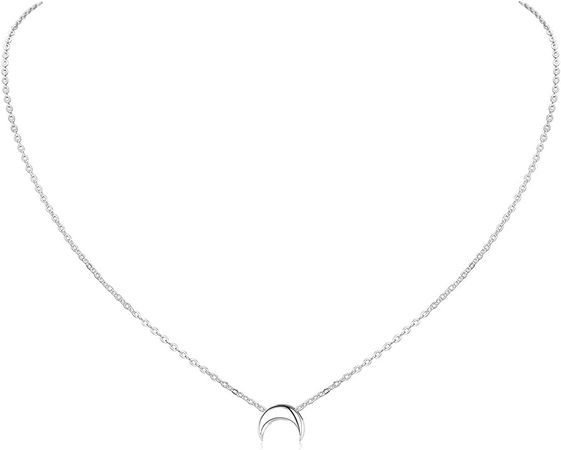 Amazon.com: 925 Sterling Silver Tiny Heart Pendant Necklace Endlessness Love Dainty Necklace, 16" : Clothing, Shoes & Jewelry