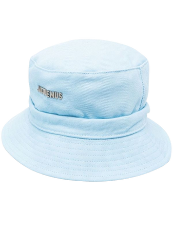 Jacquemus logo-plaque bucket hat Baby Blue