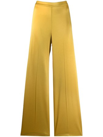 Yellow Pinko Satin Palazzo Trousers | Farfetch.com