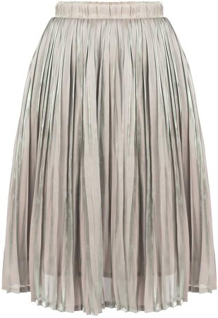 MUZA - Pleated Knee-Length Skirt In Grey