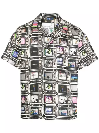 Natasha Zinko TV Print camp-collared Shirt - Farfetch