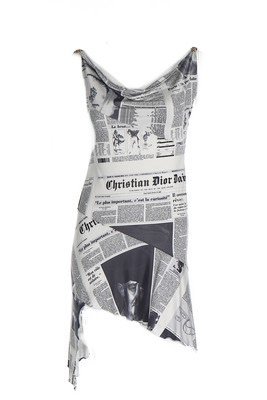 Christian Dior by John Galliano Spring 2000 newsprint dress