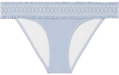 Cassis Smocked Bikini Briefs - Light blue