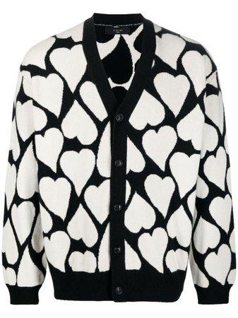 Shop AMIRI heart pattern cardigan with Express Delivery - FARFETCH