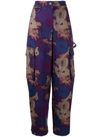 REMAIN high-waisted floral-print Trousers - Farfetch
