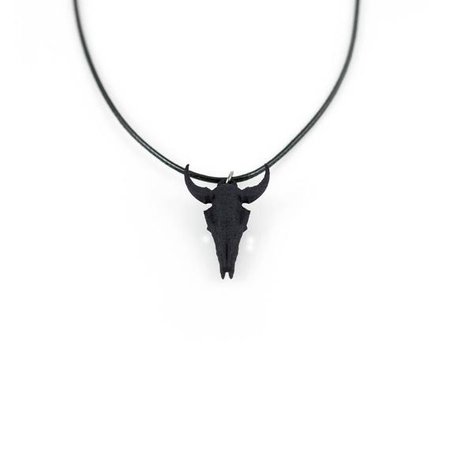Rogue Wolf - Small Bison Skull Choker in Black