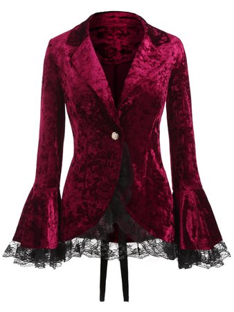 [30% OFF] 2021 Corduroy Lace Up Long Sleeve Coat In RED WINE | DressLily
