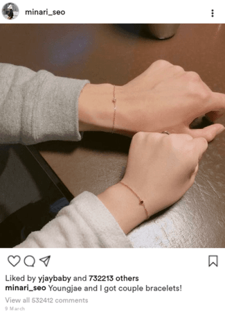SVT Mina Insta Post {Couple Bracelets}