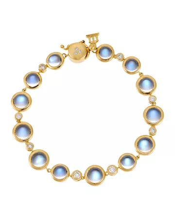 Temple St. Clair 18K Yellow Gold Single Round Bracelet with Royal Blue Moonstone and Diamond | Bloomingdale's