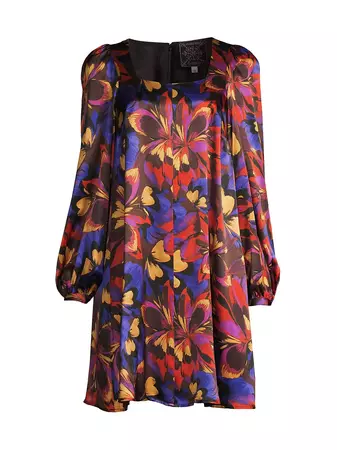 Shop Johnny Was Eclipse Floral Silk Minidress | Saks Fifth Avenue