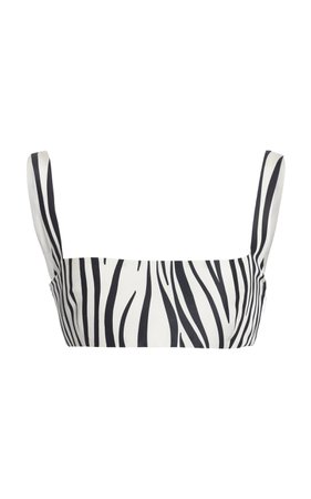 Zebra-Printed Silk Bralette By Valentino | Moda Operandi