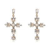 Kecia- Vintage Boho Crystal Cross Drop Earrings – Bella Victoria Boutique