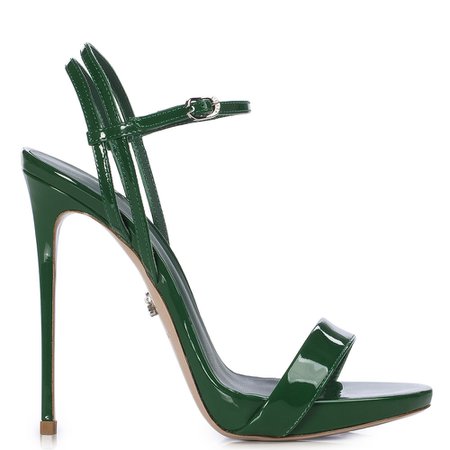 GWEN SANDAL 120 mm | Green patent sandal | Le Silla