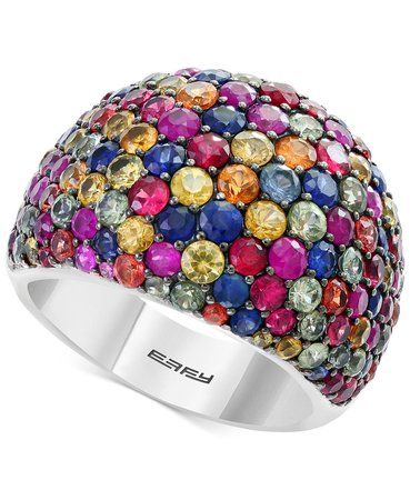 EFFY® Sterling Silver Multicolor Sapphire Statement Ring