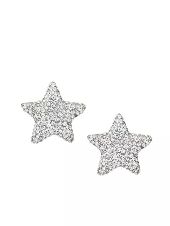 Lele Sadoughi Crystal Pavé Star Button Earrings