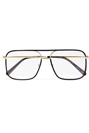 Stella McCartney | D-frame acetate and gold-tone optical glasses | NET-A-PORTER.COM