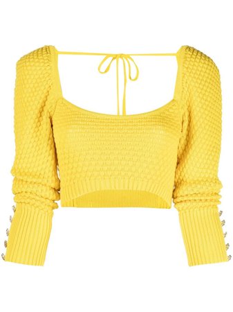 Giuseppe Di Morabito cropped knitted top yellow 075KN79 - Farfetch
