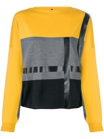 Shop orange Pierantoniogaspari colour-block jumper with Express Delivery - Farfetch