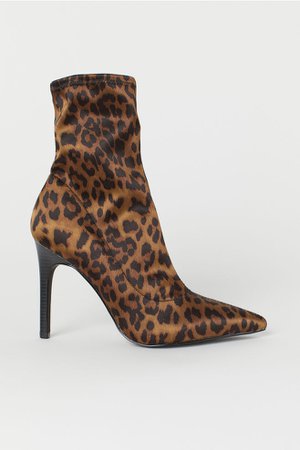Jersey ankle boots - Brown/Leopard print - Ladies | H&M GB