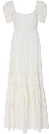 Ryan Lace-Trimmed Cotton-Voile Maxi Dress