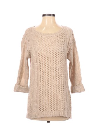 Aqua beige nude laidback mori natural kei mature Pullover Sweater Size S - 91% off | thredUP