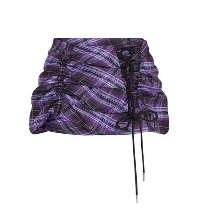 Ruched Mini Skirt - Deep Purple – Kathleen