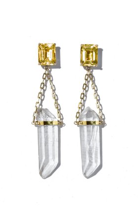 Atlas Citrine Gemstone Crystal Drop Earrings By Jia Jia | Moda Operandi
