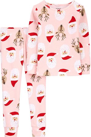 Amazon.com: Carter's Little Girls' 2 Piece PJ Set (Toddler/Kid) (24 Months, Santa Reindeer): Clothing