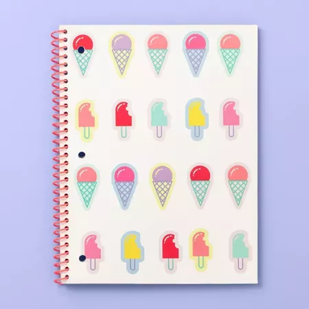 Ice Cream Wide Ruled Spiral Subject Notebook - More Than Magic™ : Target