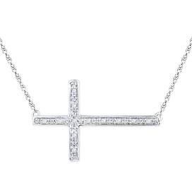 sterling silver sideway cross necklace - Google Search