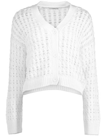 White Open Cable Cardigan | Marissa Collections