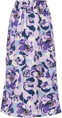 Art Dealer Kaia Silk Flower Power Skirt Size: S