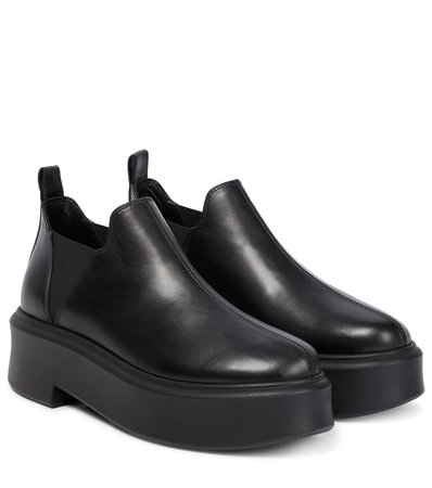 The Row - Robin leather flatform ankle boots
