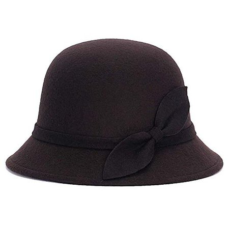 Amazon.com: Tobe-U Solid Color Cloche Bucket Bowler Fedora Floppy Derby Vintage Felt Hat Cap Women: Clothing