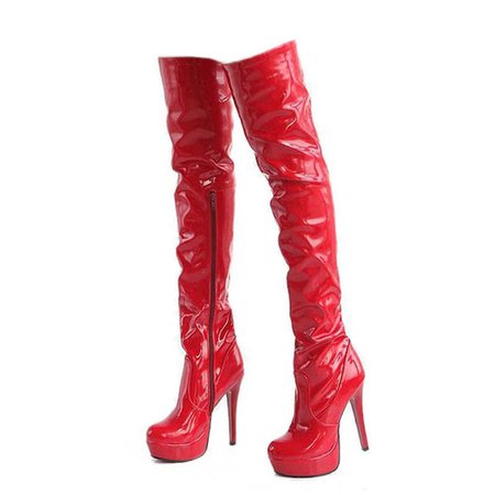 Women Boots Pointed Toe 12Cm Silver Metal Stiletto Boots Sexy Unisex Metallic Red Customize Extra Long Crotch Thigh High Dance Show Boo Snowboard Boots Rubber Boots From Tingzi, $122.62| DHgate.Com