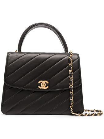 Chanel Pre-Owned 1992 CC Quilted 2way Bag - Farfetch