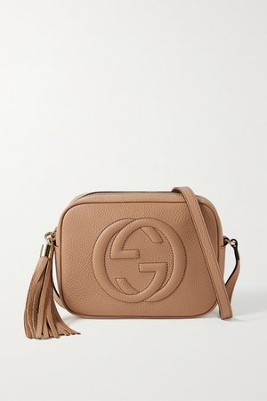 Sand Soho Disco textured-leather shoulder bag | Gucci | NET-A-PORTER