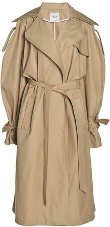 A.W.A.K.E. MODE Oversized Cotton Drill Trench Coat