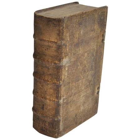 18th Century European Vellum Book with Beautiful Pewter Buckles For Sale at 1stDibs