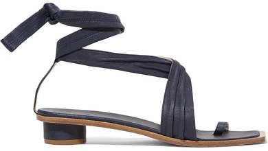 Miles Leather Sandals - Navy
