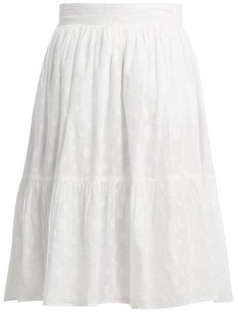 Wiggy Kit - Oval Fil Coupe Cotton Skirt - Womens - White