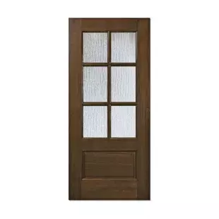 Knockety Stained Mahogany Wood Slab Front Entry Door | Wayfair