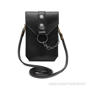Women PU Leather Small Crossbody Bag Cell Phone Bag Wallet Case Purse Pouch with Shoulder Strap for Smartphone (Vertical) - B075K6VFNC