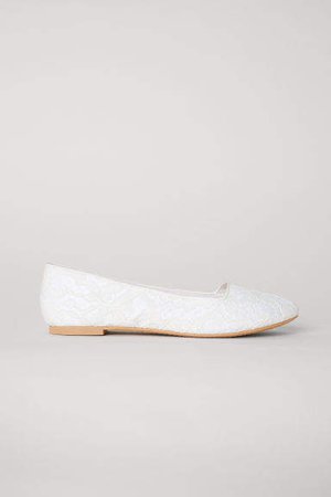 Satin Loafers - White