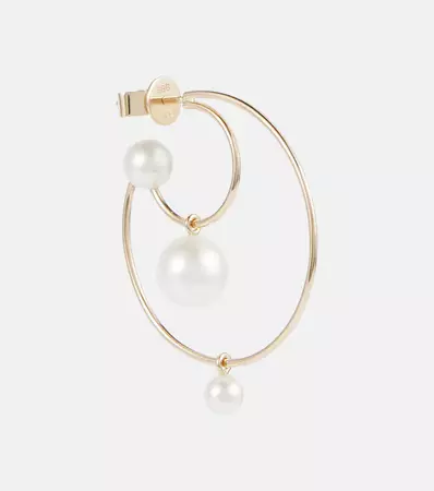 Sophie Bille Brahe - Bain Perle 14kt gold single earring with freshwater pearls | Mytheresa