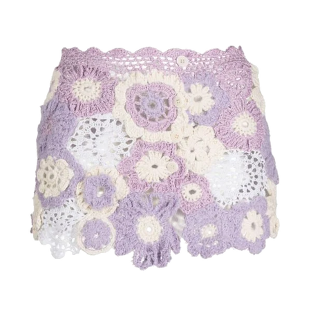 Marco Rambaldi | Purple Crochet-Knit Button-Up Miniskirt (Dei5 edit)