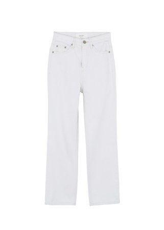 Slim Cut Cropped Jeans in White – The Frankie Shop