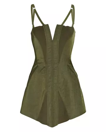 Dion Lee Fine Fork Mini Dress In Green | INTERMIX®