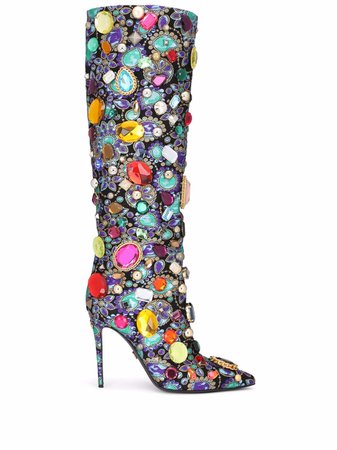 Dolce & Gabbana crystal-embellished pointed-toe Boots - Farfetch