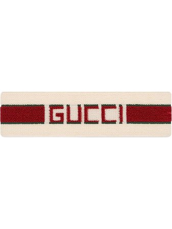Red And White Elastic Gucci Stripe Headband | Farfetch.com